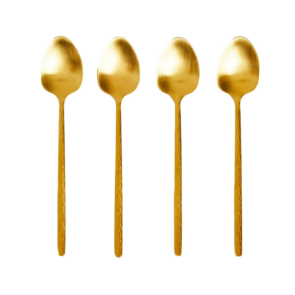 

Набор десертных ложек Zara Home with Hammered Handle, 4 предмета, золотой