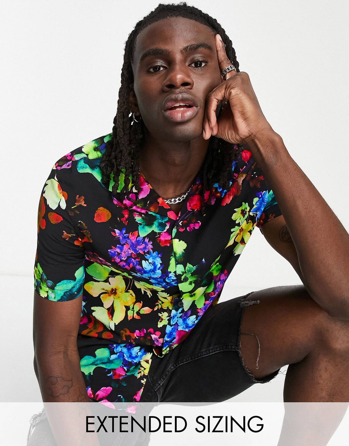 

Рубашка с ярким цветочным принтом ASOS DESIGN revere