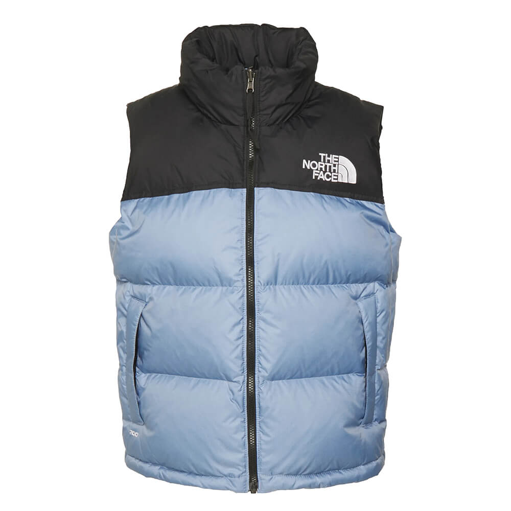 Утепленный жилет The North Face Retro Nuptse, голубой/черный – заказать с  доставкой из-за рубежа через онлайн-сервис «CDEK.Shopping»