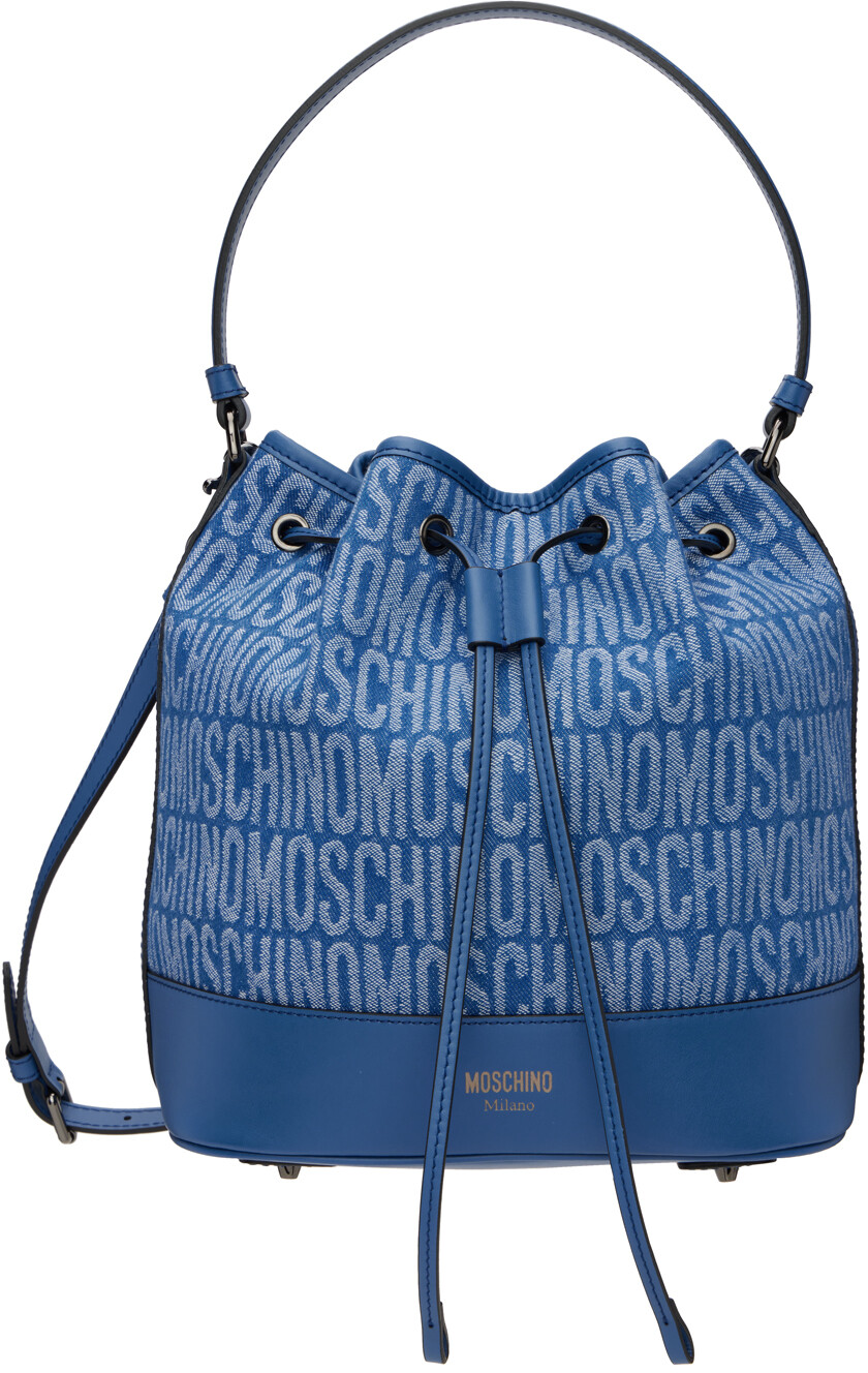 

Синяя джинсовая жаккардовая сумка Moschino