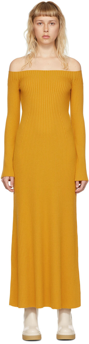 

Желтое шерстяное платье-макси Chloé, Желтый