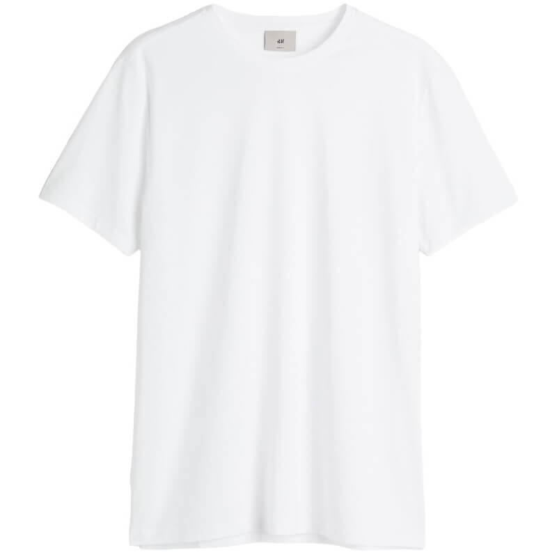 

Футболка H&M Slim Fit Premium Cotton, белый