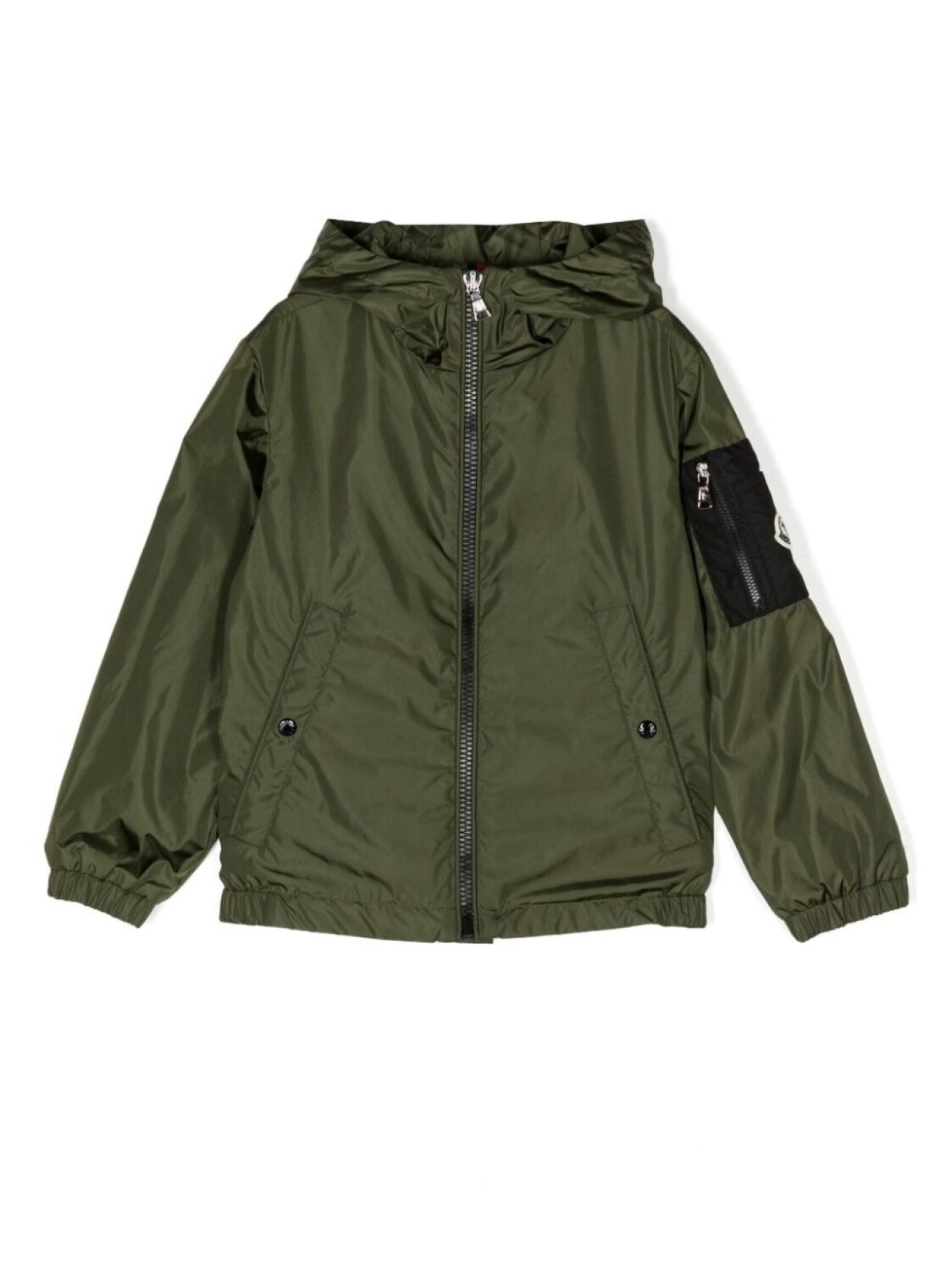 

Куртка на молнии с нашивкой-логотипом Moncler Enfant, зеленый
