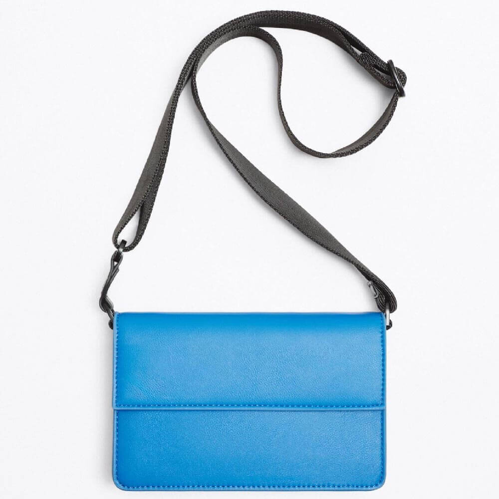 

Сумка Zara Crossbody With Foldover Flap, черный/синий