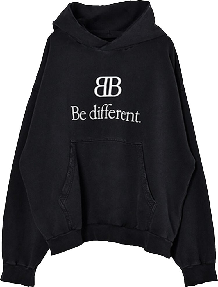 

Худи Balenciaga Medium Fit Hoodie 'Ecru/Black', черный