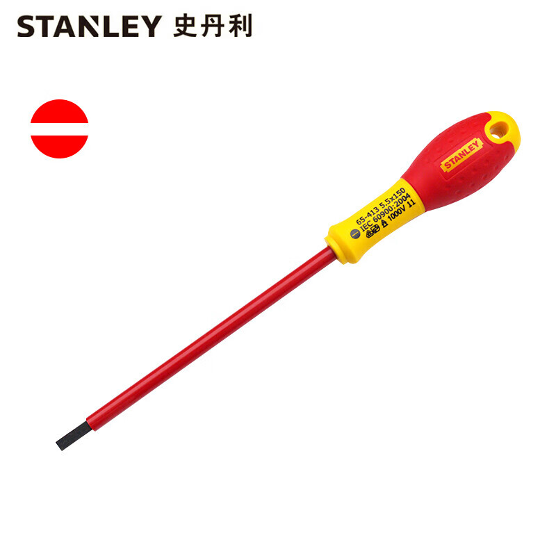 STANLEY Отвертка Stanley с изолированной рукояткой, двухцветная, 5,5x150 мм 65-413-14 1 комплект (всего 2)