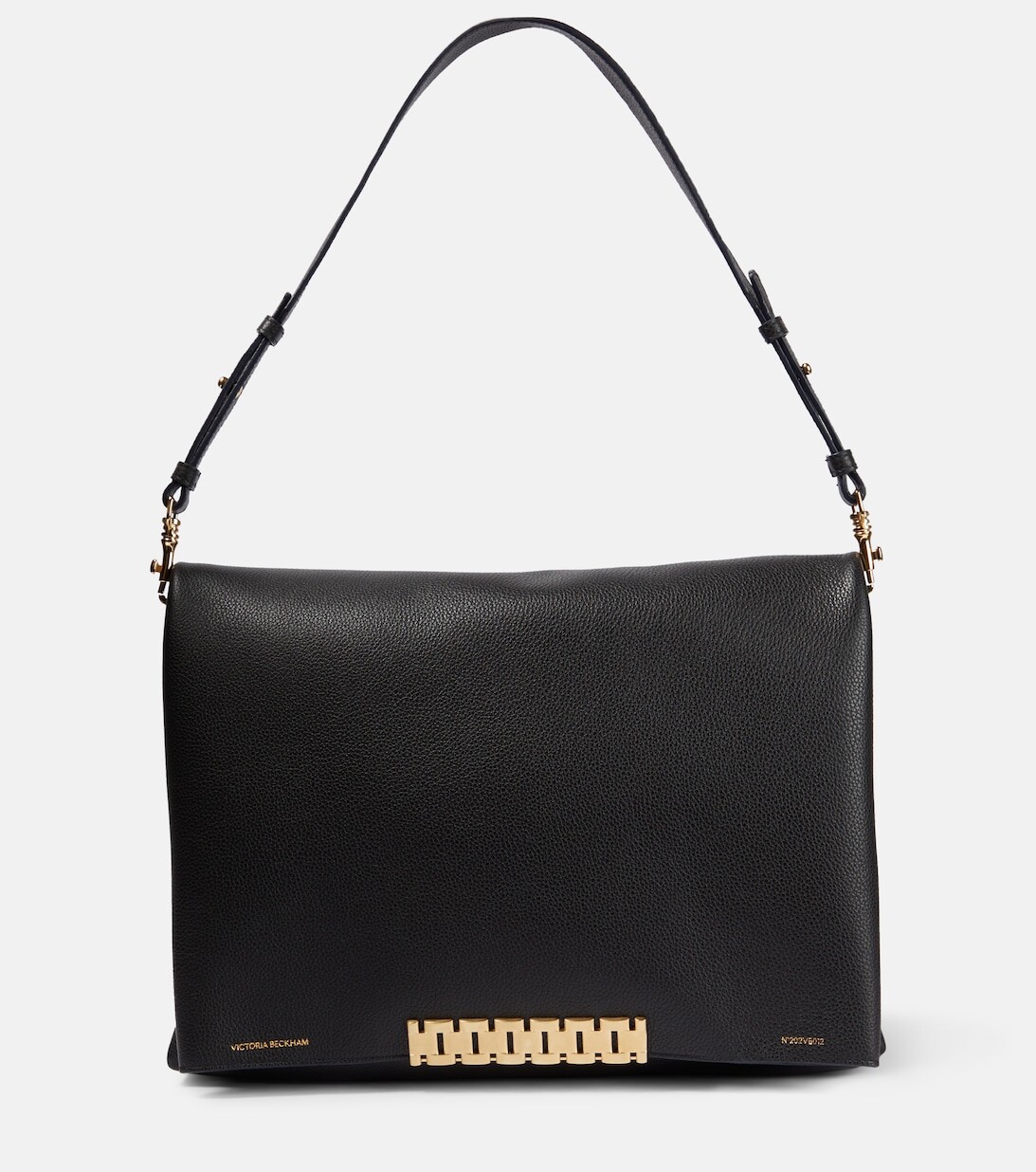 

Кожаный клатч с цепочкой Victoria Beckham, черный