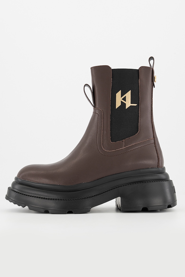 цена Кожаные ботинки челси на массивном каблуке Karl Lagerfeld, коричневый
