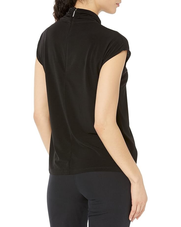 

Топ Michael Kors Twist Neck Sleeveless Top, черный