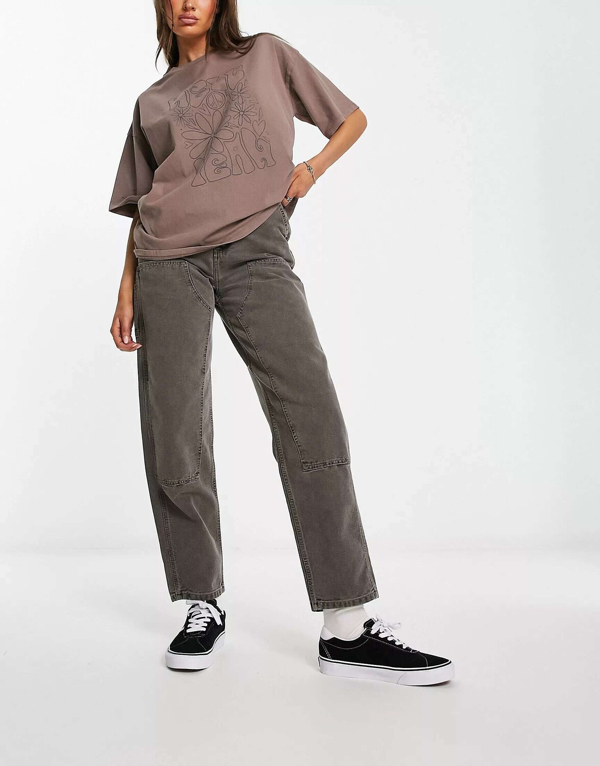 

Черные брюки плотника с завышенной талией Carhartt WIP amhurst, Черный