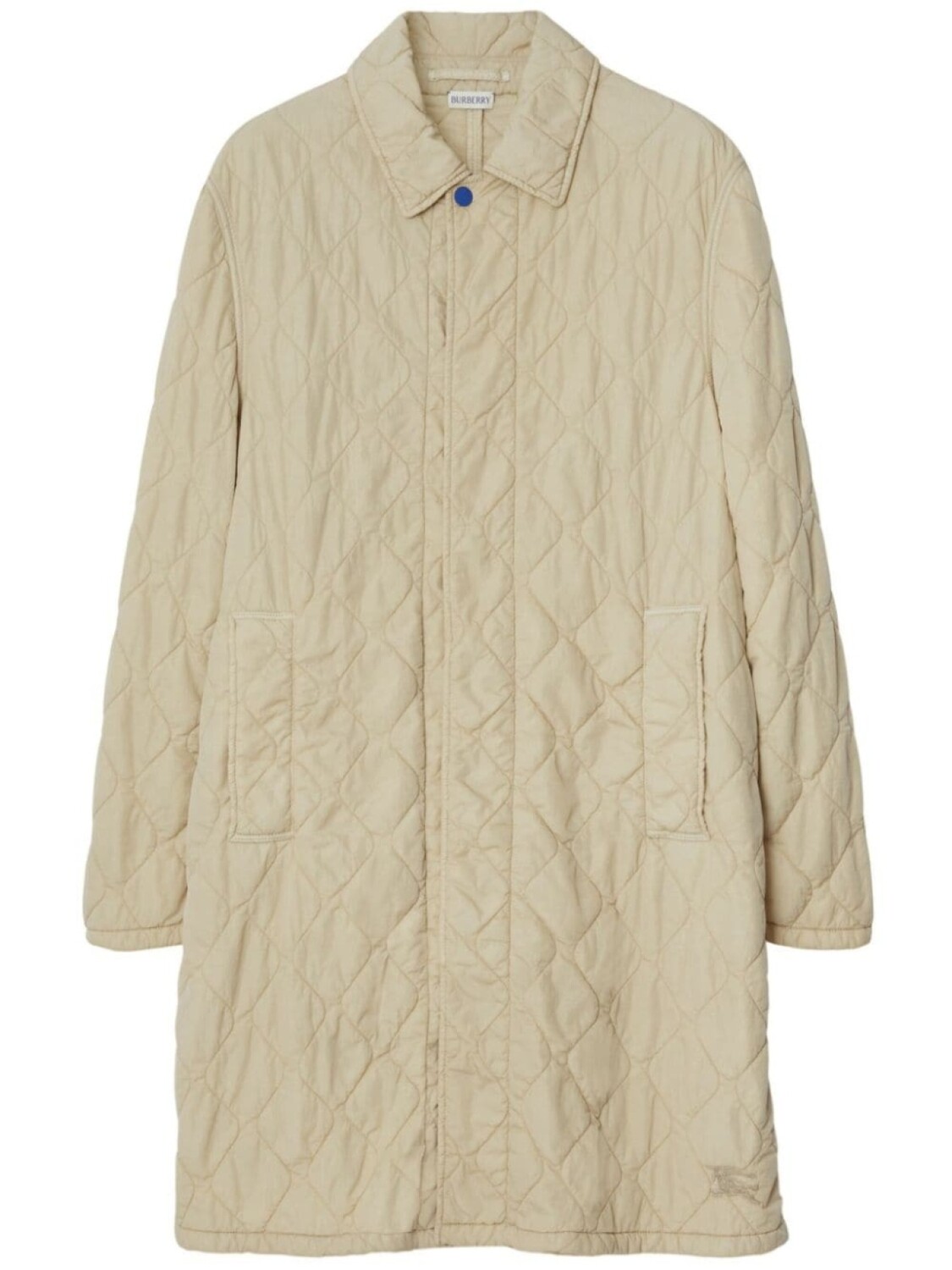 

Стеганое однобортное пальто Burberry, бежевый