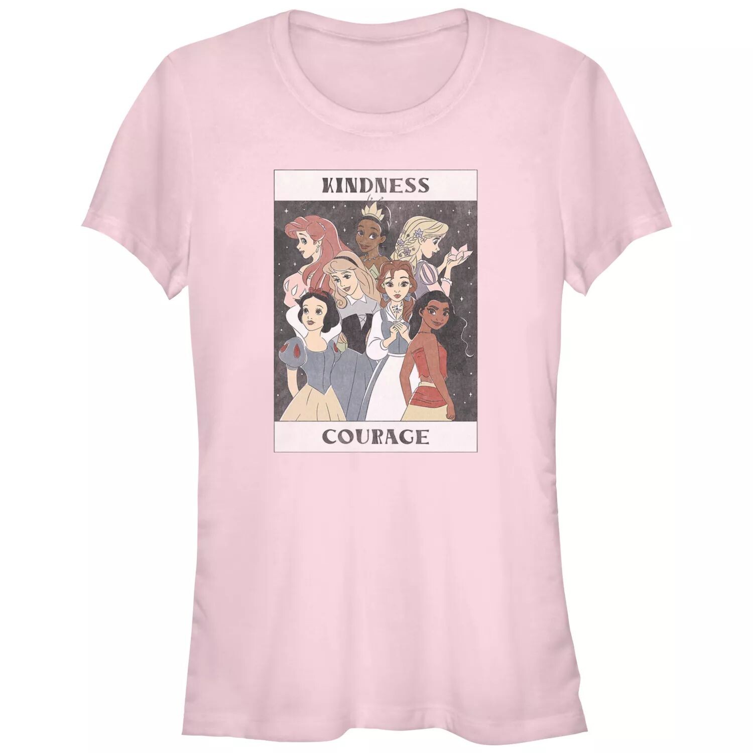 

Футболка с рисунком Kindness Courage для детей Disney Princess Тиана, Ариэль, Рапунцель, Аврора, Белль, Белоснежка и Моана Disney