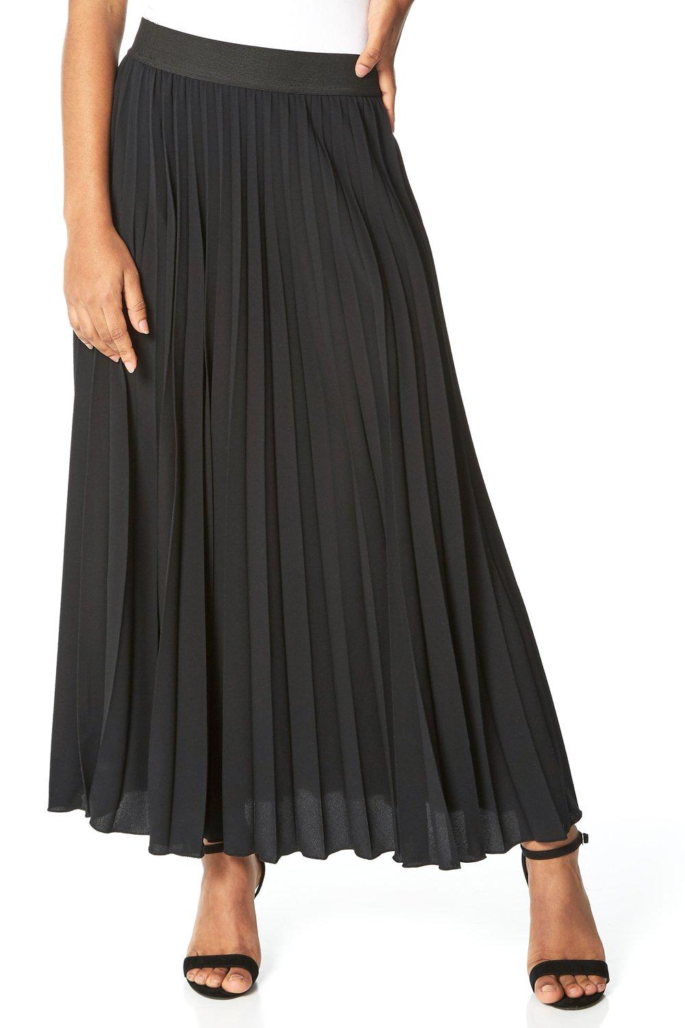 Плиссированная юбка-макси Roman, черный юбка женская плиссированная тюлевая макси юбка джокер с эластичной завышенной талией сетчатая макси юбка пачка на лето