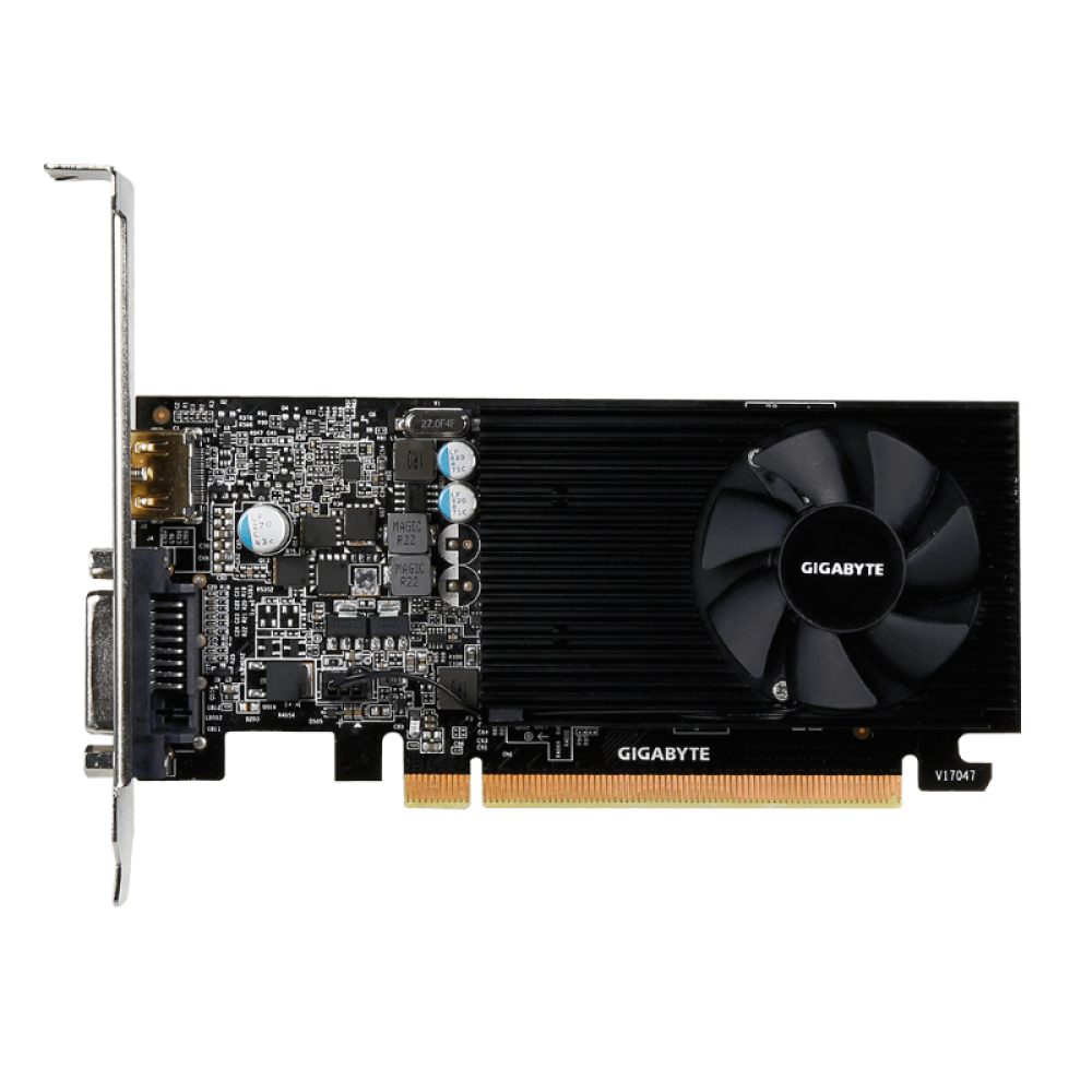 Видеокарта Gigabyte GeForce GT 1030 Low Profile GDDR5 2GB 64 bit видеокарта asus geforce gt 1030 gt1030 sl 2g brk pci e 2048mb gddr5 64 bit retail 90yv0at0 m0na00