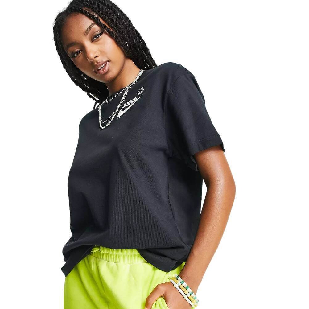 

Футболка Nike Fiber Swoosh Flower Back Print, черный