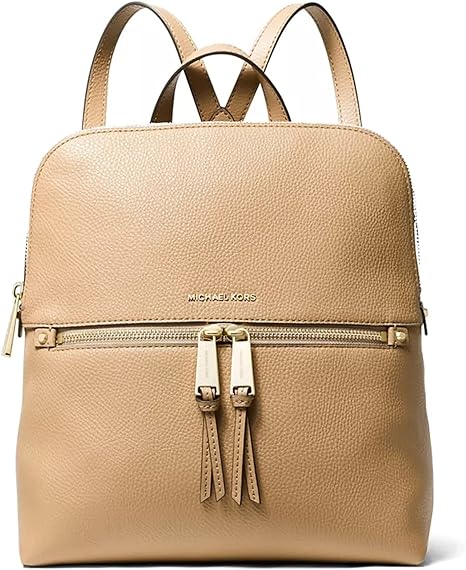 Средний тонкий рюкзак Michael Kors Rhea на молнии, светло-коричневый цена и фото