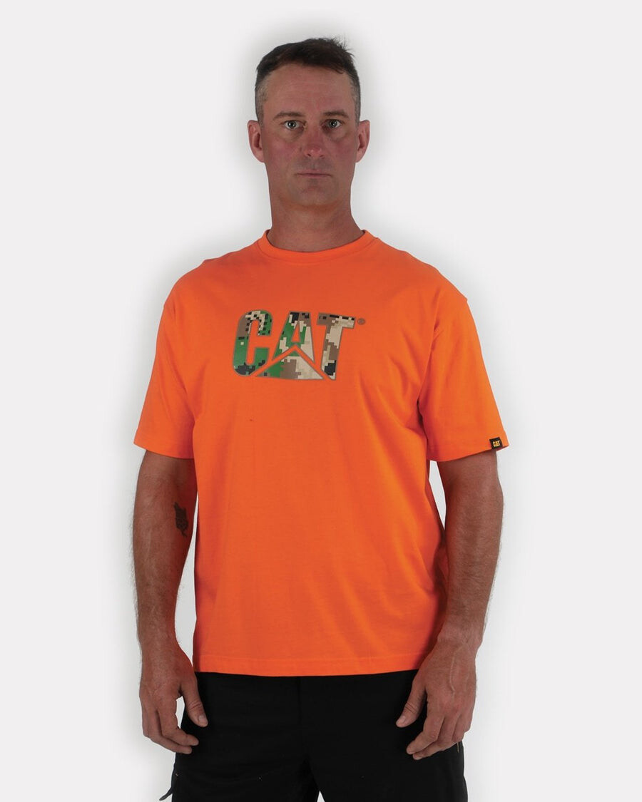 

Мужская футболка с логотипом CAT, камуфляж, Оранжевый