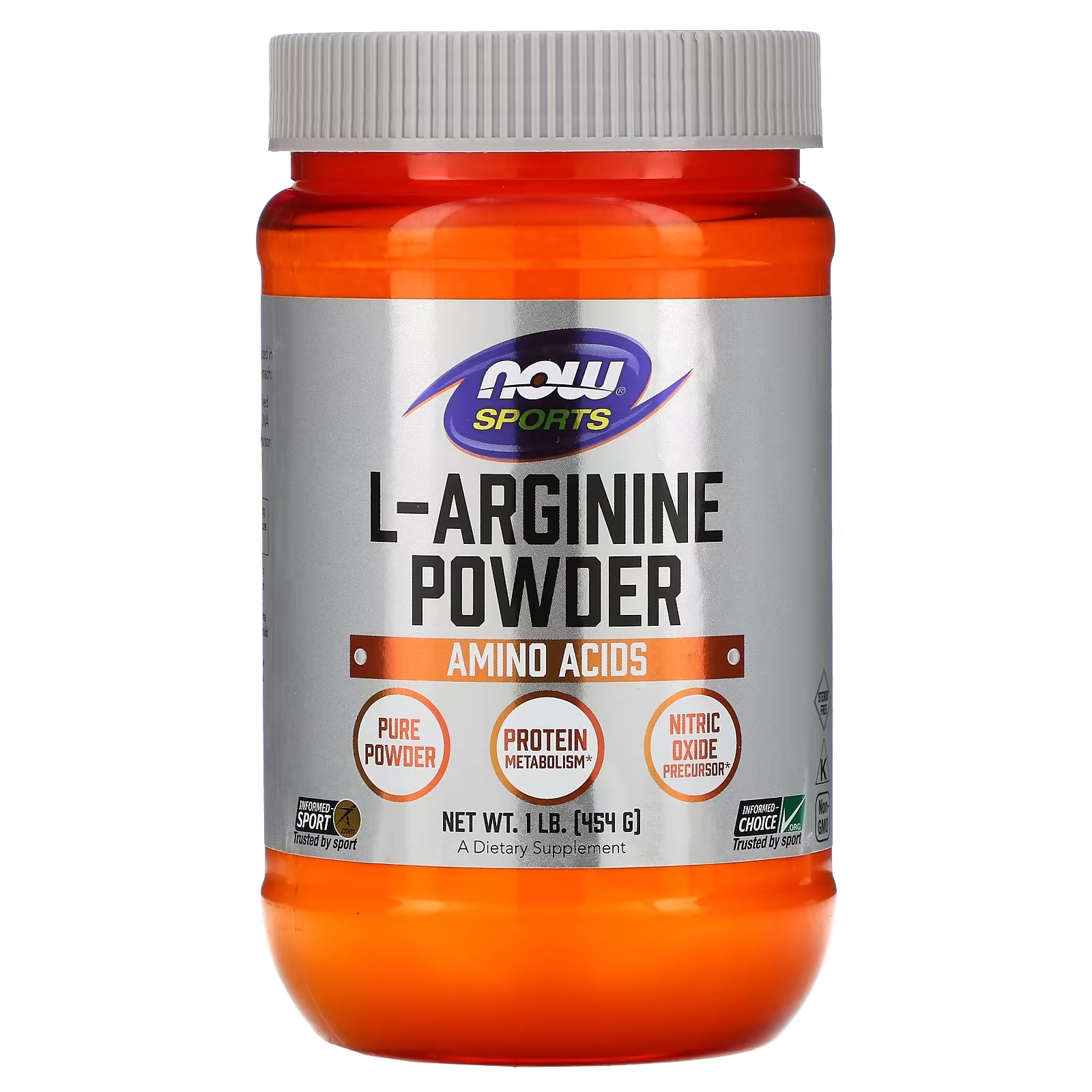 Пищевая Добавка NOW Foods Sports L-Arginine Powder, 454 г now foods sports amino 9 essentials powder 330 г 11 64 унции