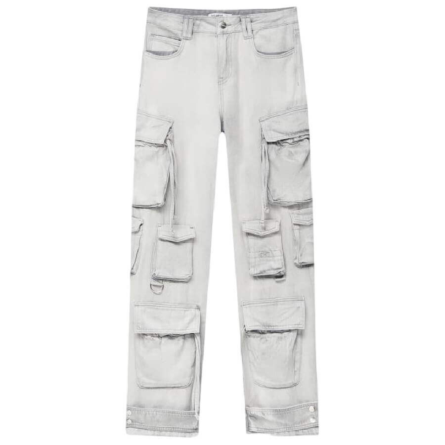 

Джинсы Pull&Bear Multipocket Cargo, серый