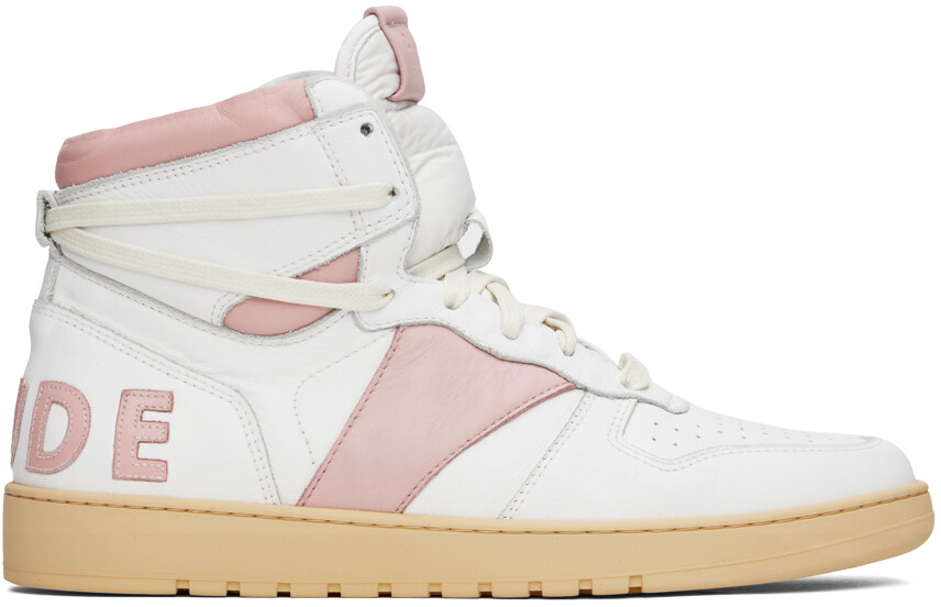 

Бело-розовые высокие кроссовки Rhecess Rhude