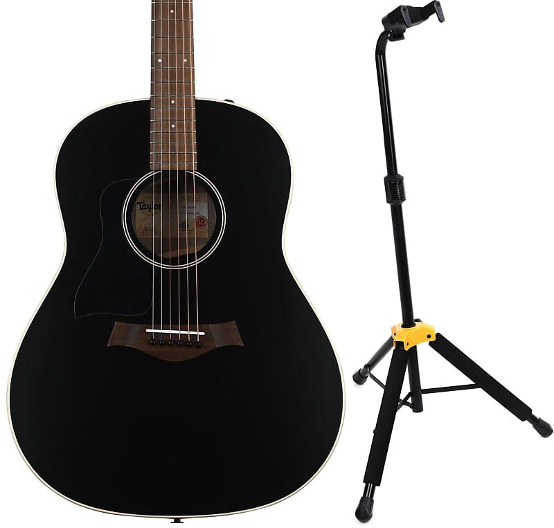

Акустическая электрогитара для левшей Taylor American Dream AD17e Walnut - Комплект Blacktop с подставками Hercules GS414B PLUS Одинарная подставка для гитары с системой автоматического захвата