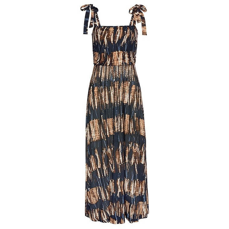 

Платье Lascana Tie-Shoulder Maxi, синий/золотой
