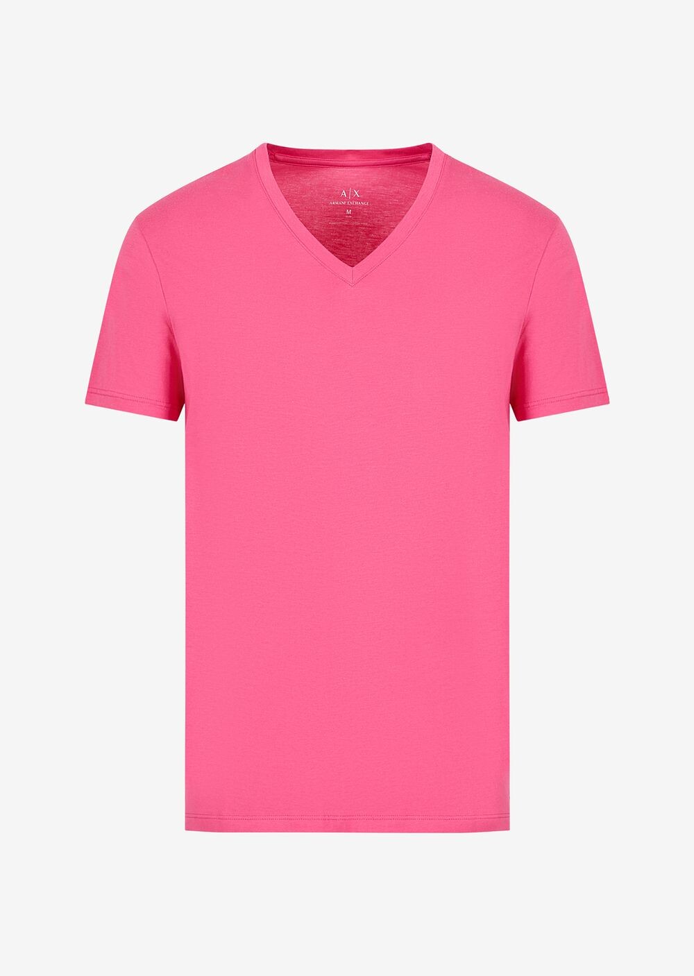 

Приталенная футболка из хлопка пима с короткими рукавами Armani Exchange, фуксия, Розовый