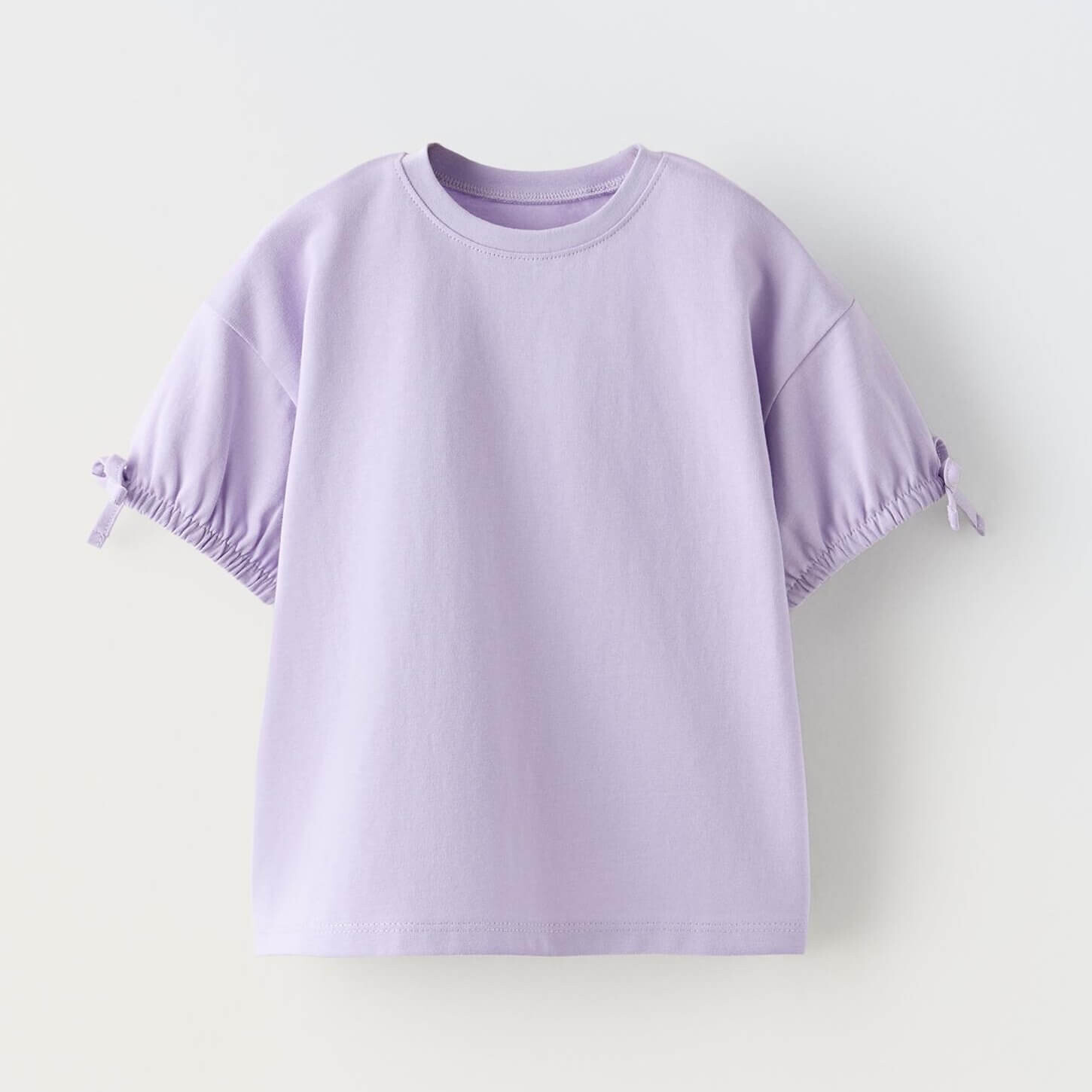 

Футболка Zara Plain With Bows, сиреневый, Фиолетовый