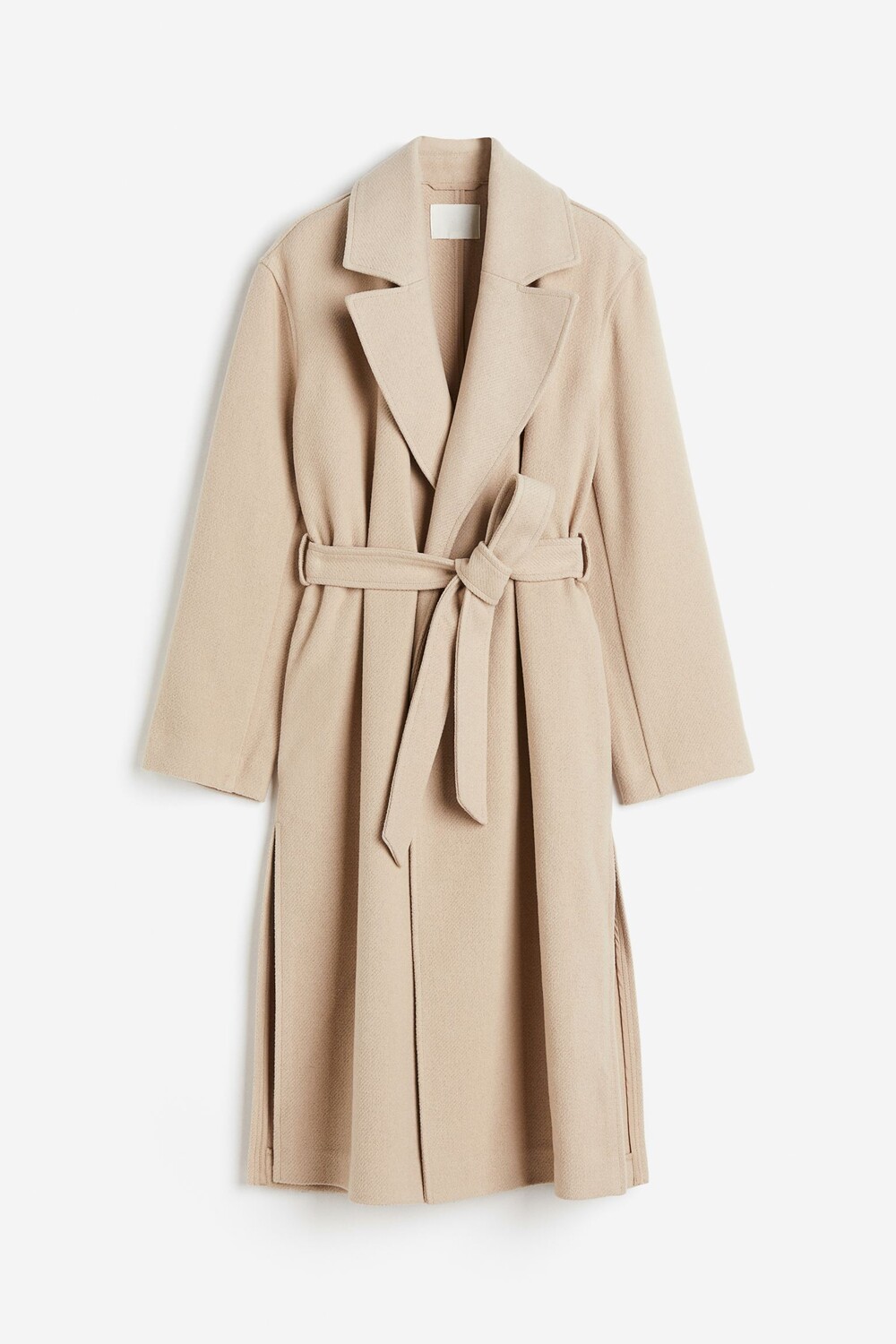 

Пальто H&M Tie Belt, светло-бежевый