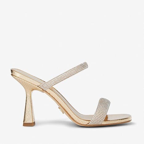 

Босоножки MICHAEL Michael Kors Clara Embellished Metallic Snake Embossed Sandal, золотой