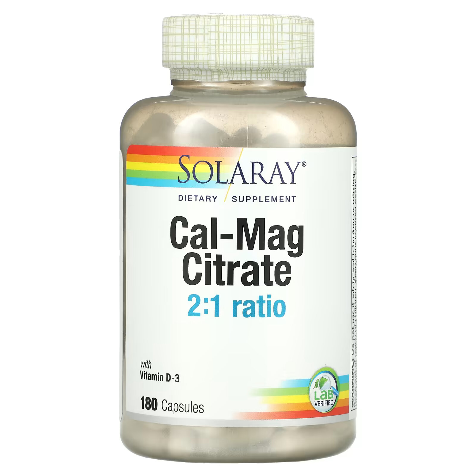 Solaray, Цитрат кальция и магния в соотношении 2:1 с добавлением витамина D-3, 180 капсул solaray цитрат кальция и магния в соотношении 1 1 180 капсул vegcap