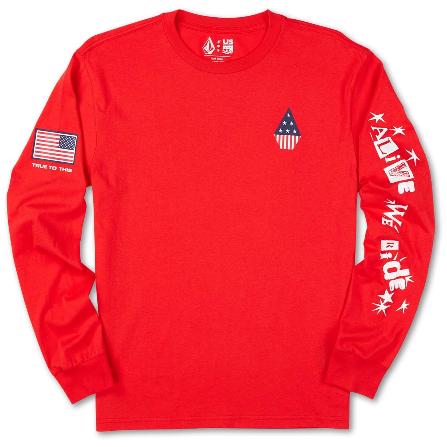 

Футболка Volcom USST с длинным рукавом Stone, красный