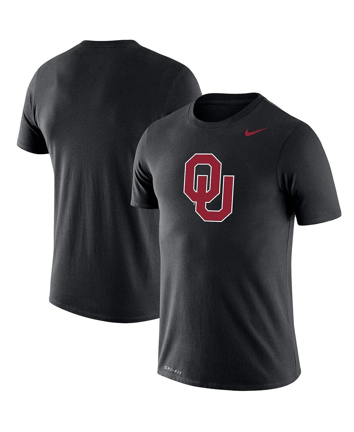 

Мужская черная футболка oklahoma sooners school logo legend performance Nike, черный