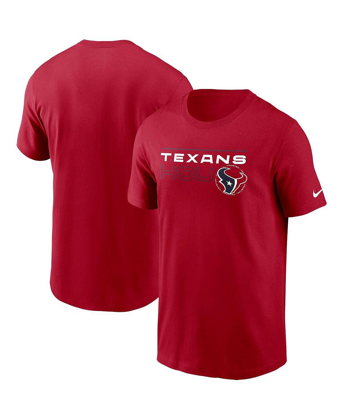

Мужская красная футболка houston texans broadcast essential Nike, красный