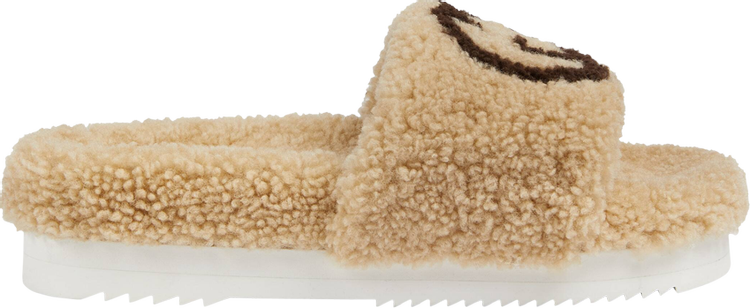 Сандалии Gucci Wmns Slide Interlocking G Merino Wool - Light Brown, коричневый - фото