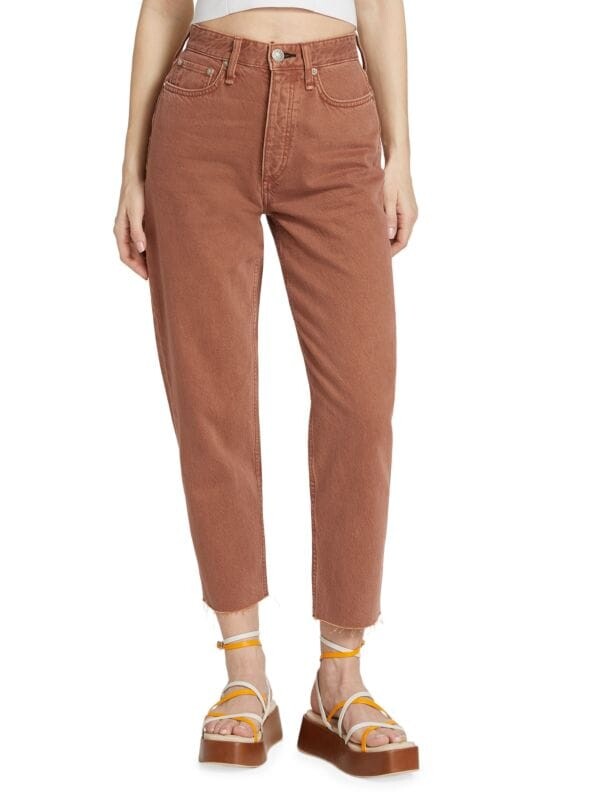 

Укороченные зауженные джинсы alissa с высокой посадкой rag & bone Brown
