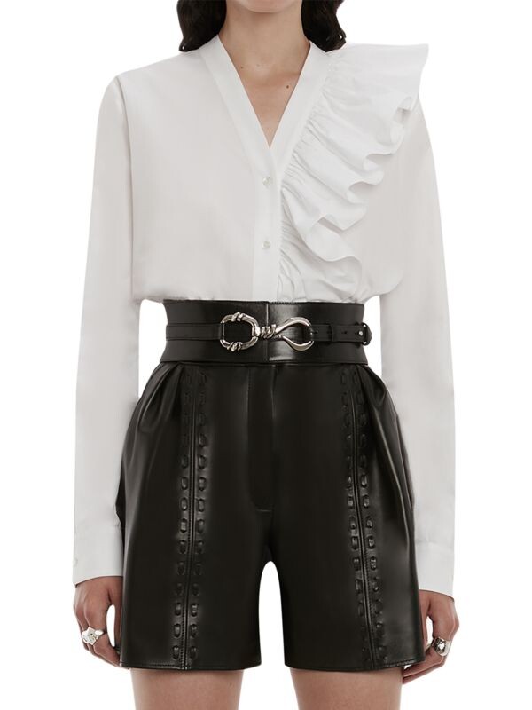 

Асимметричная рубашка с оборками Alexander McQueen White