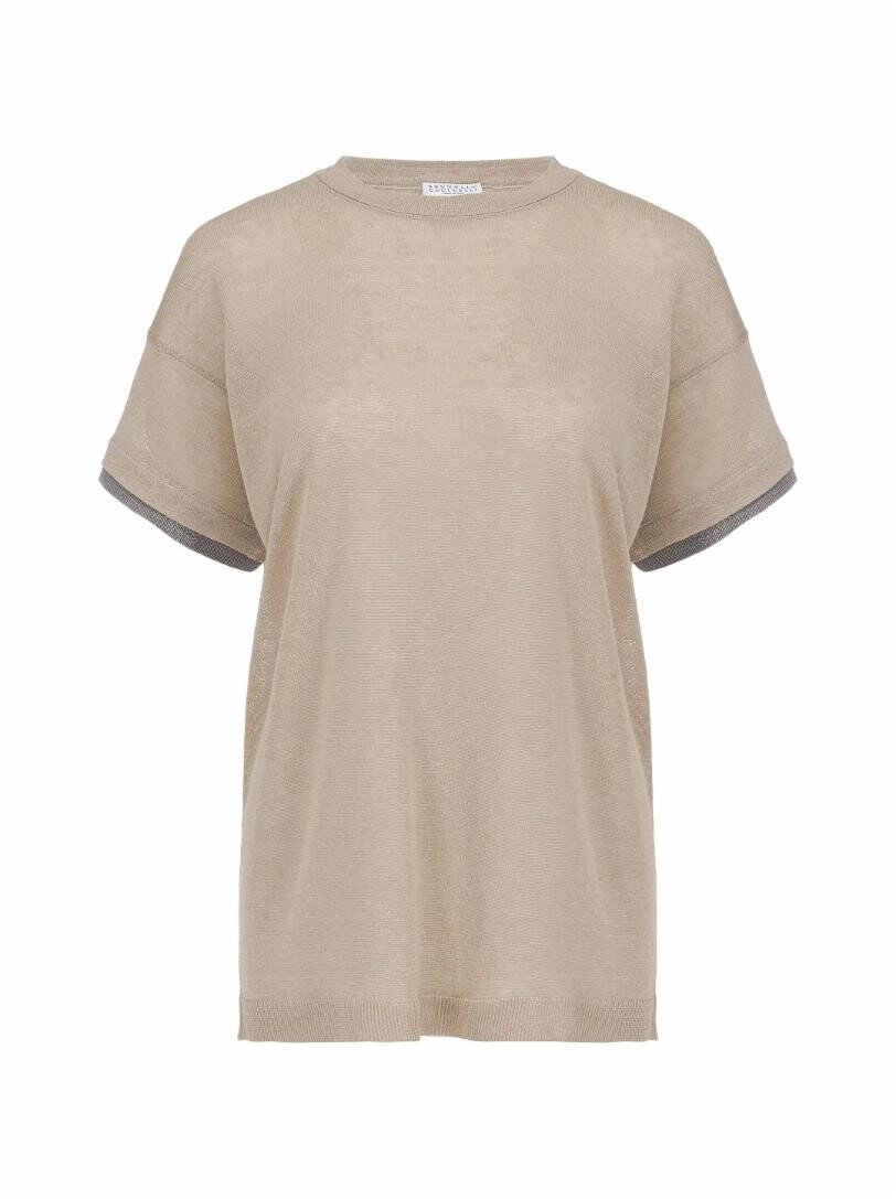 

Футболка из льна Brunello Cucinelli, Серый