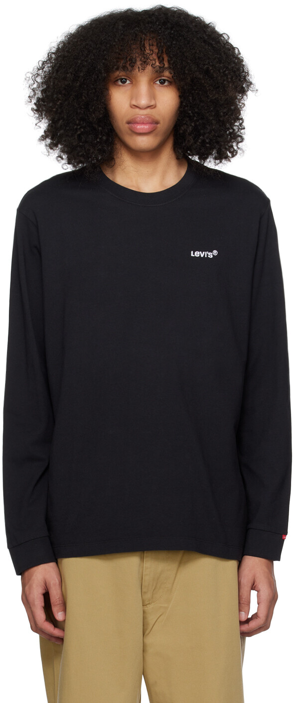 

Черная футболка с длинным рукавом с вышивкой Levi's