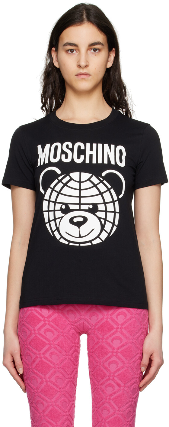 

Черная футболка с принтом Moschino, Черный