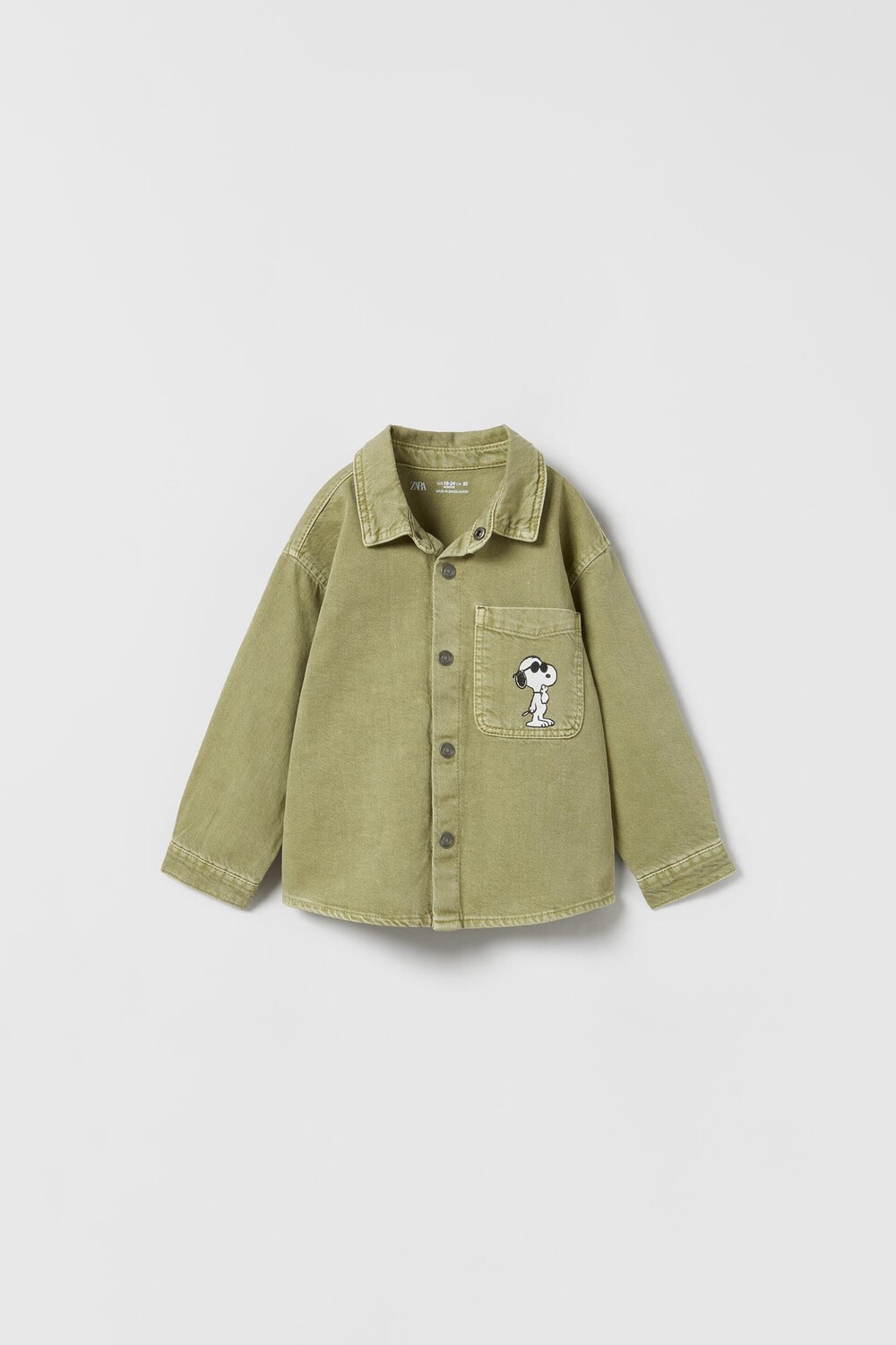 

Рубашка snoopy peanuts ZARA, хаки