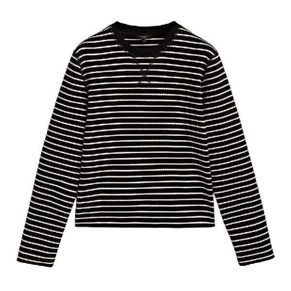

Свитшот Massimo Dutti Striped Cotton Blend, черный
