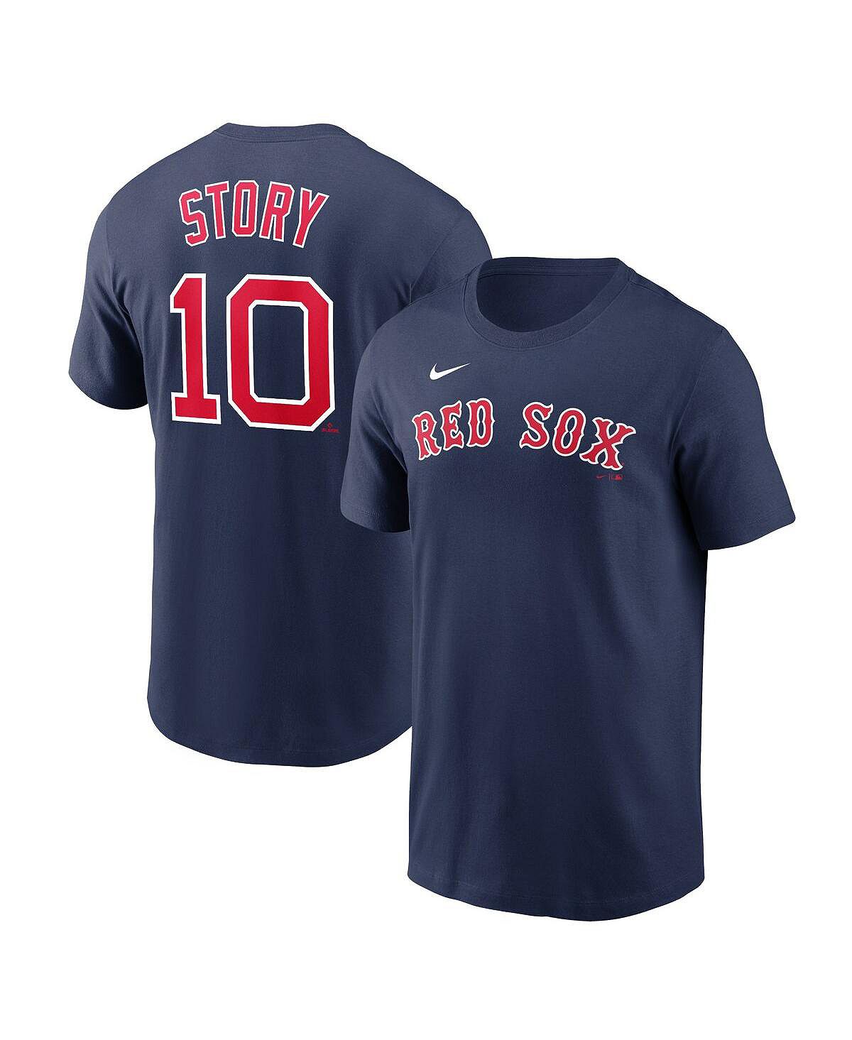 Мужская футболка trevor story navy boston red sox с именем и номером Nike, синий