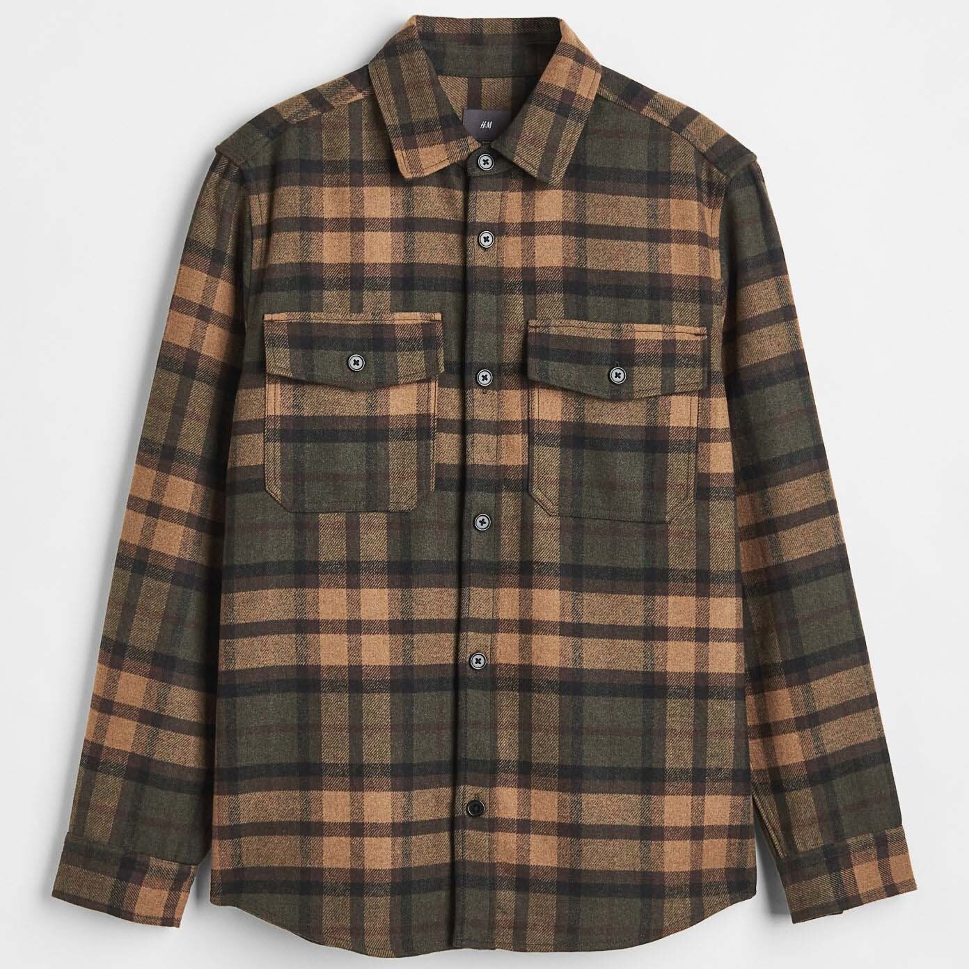 

Верхняя рубашка H&M Plaid, темно-зеленый/мультиколор