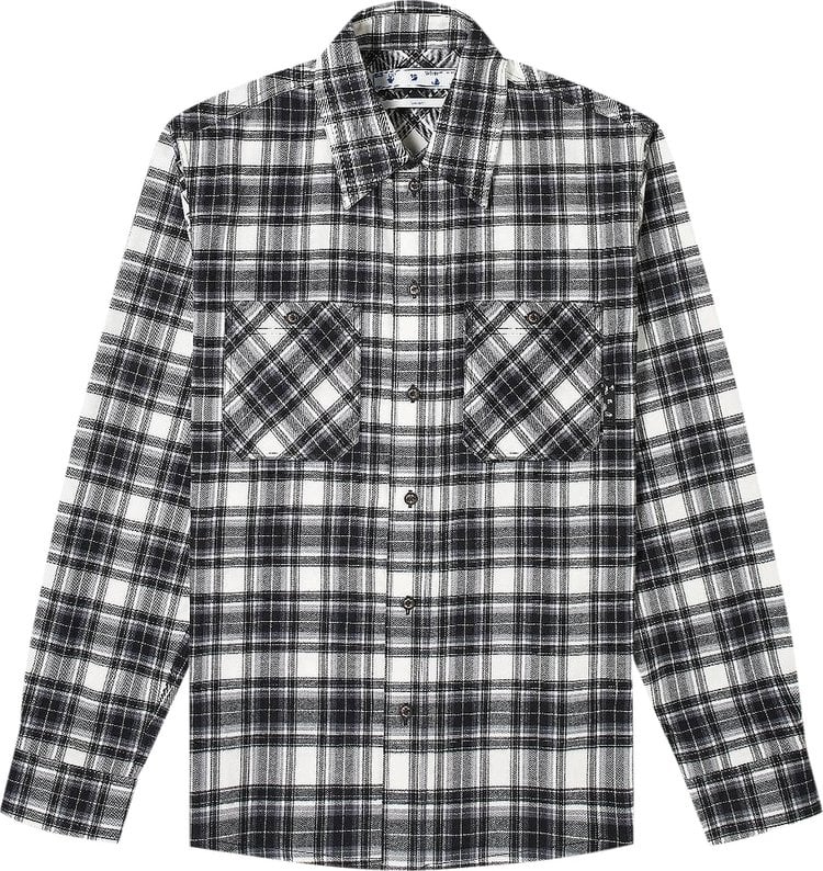 Рубашка Off-White Check Arrow Flannel Shirt 'Black/White', черный - фото