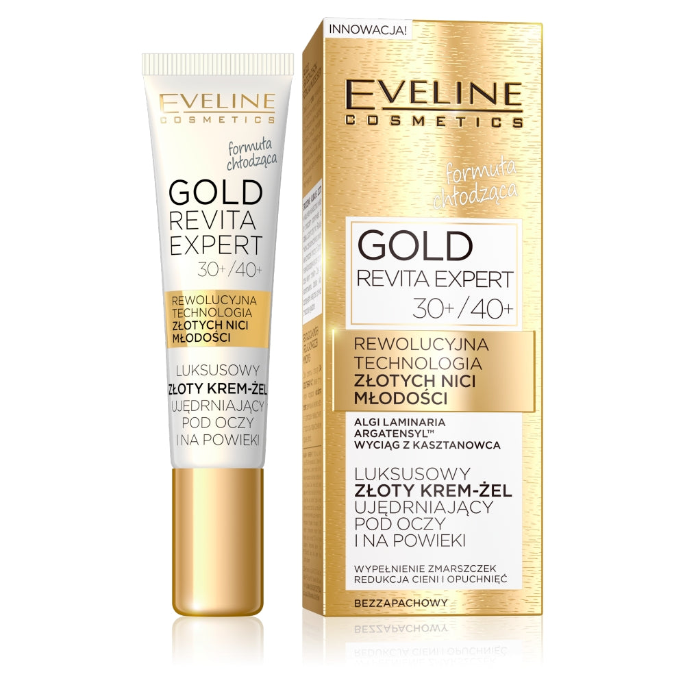 Eveline Cosmetics Gold Revita Expert luxury gold укрепляющий крем-гель для глаз и век 30+/40+ 15мл цена и фото