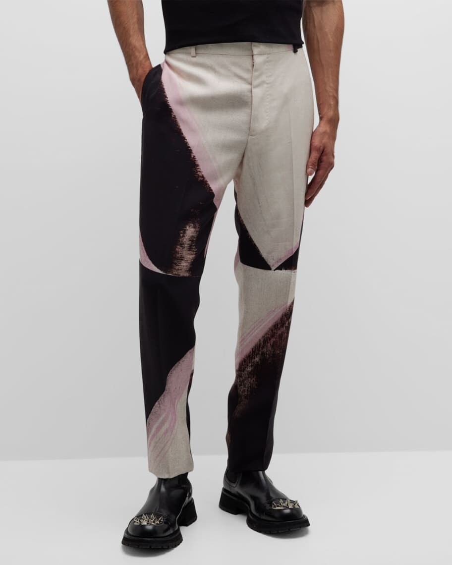 

Мужские брюки-сигареты Paint Roll Alexander McQueen, Серый