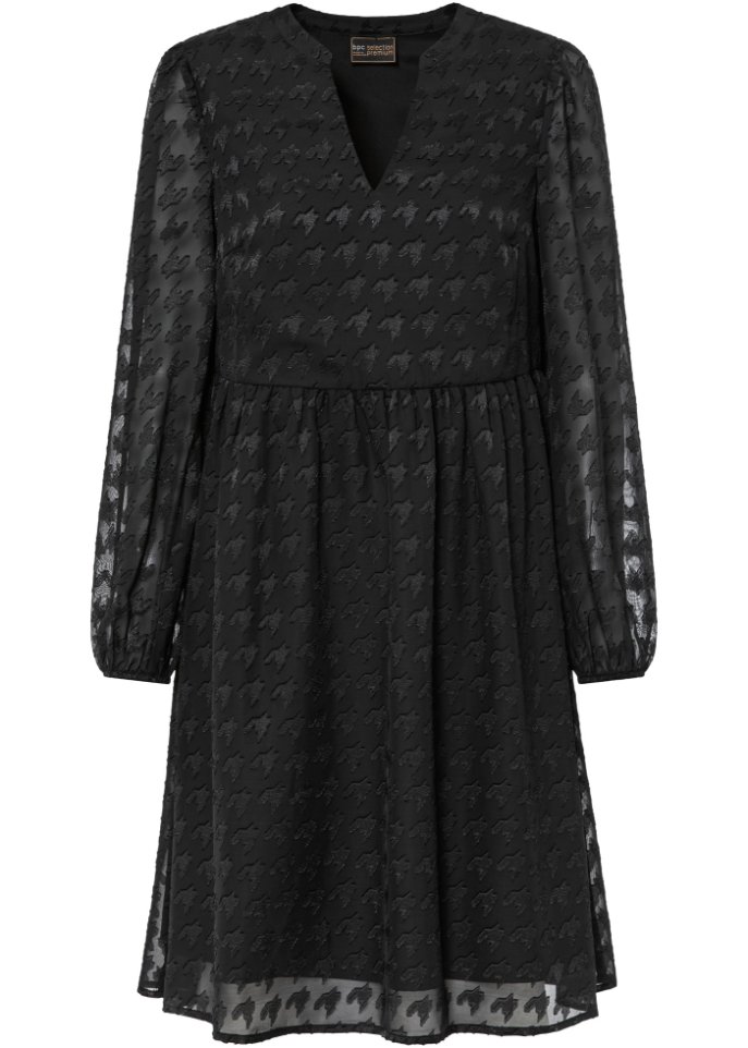 цена Жаккардовое платье с узором «гусиные лапки» Bpc Selection Premium, черный