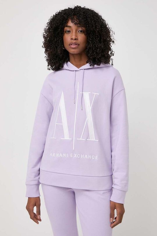 

Хлопковая толстовка Armani Exchange, фиолетовый