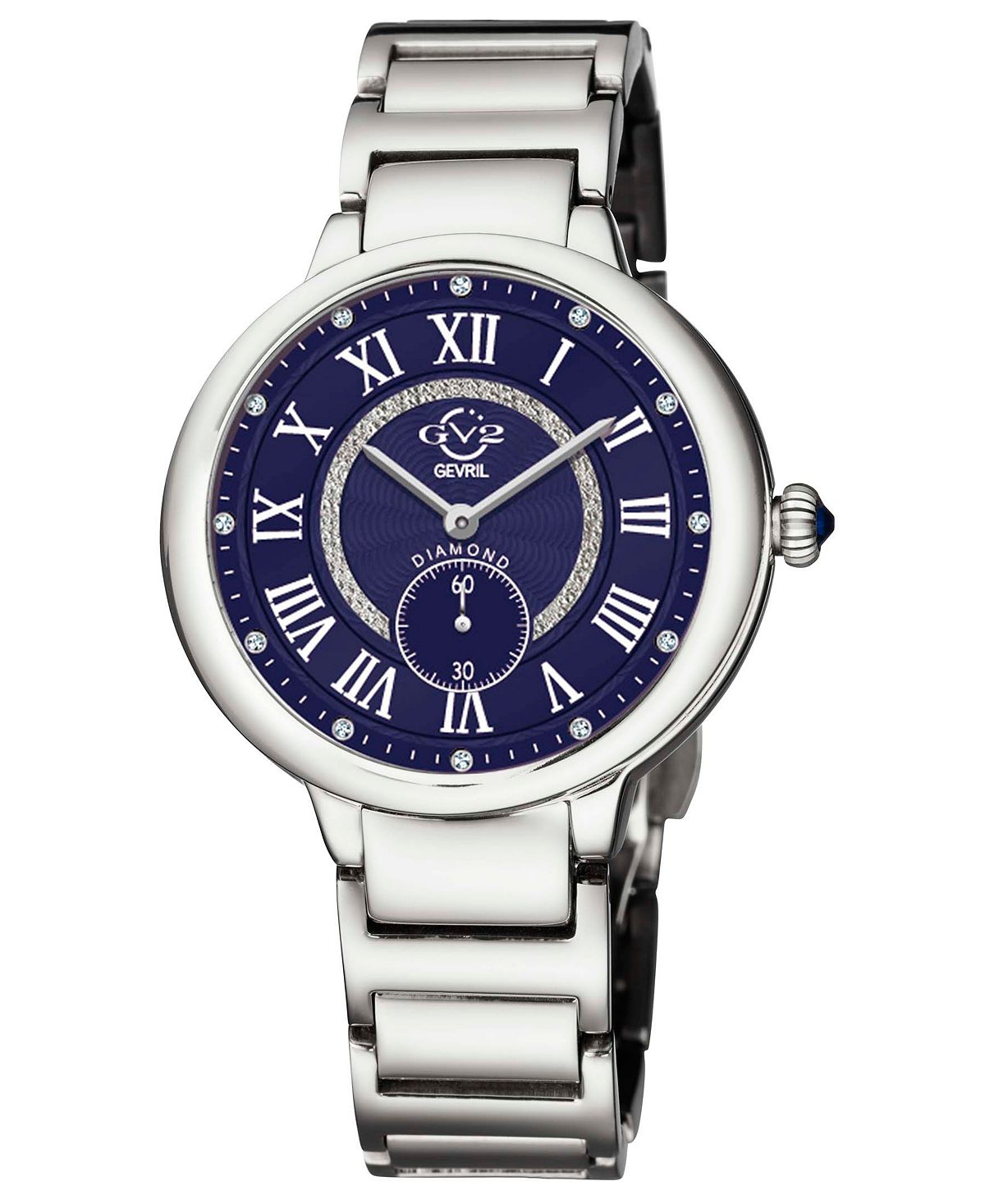 цена Женские часы Rome швейцарские кварцевые серебристого цвета из нержавеющей стали 36 мм GV2 by Gevril, серебро